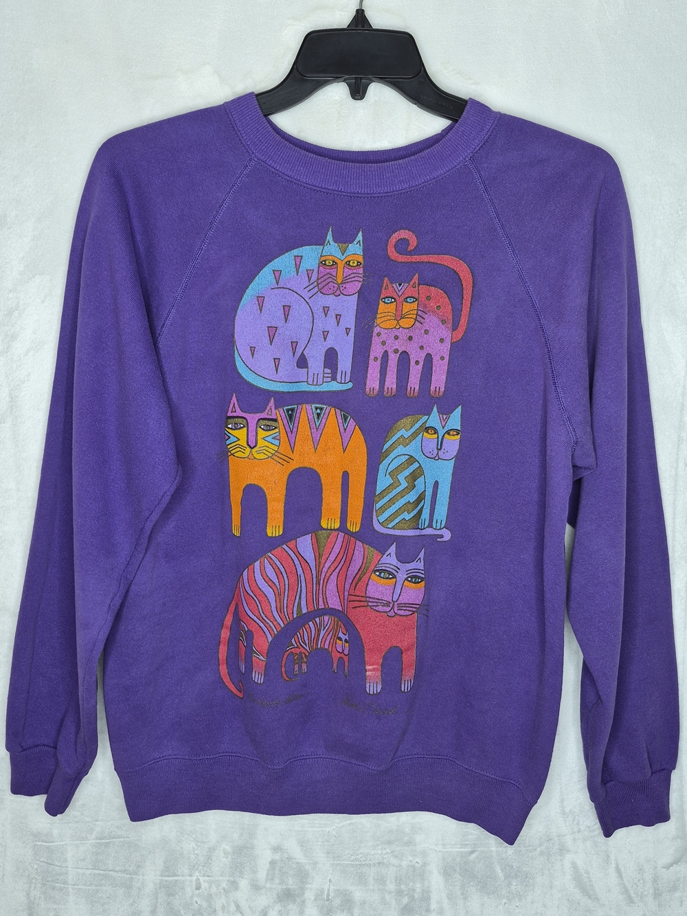 Vintage Laurel Burch Fantastic Felines Cats Graphic Sweatshirt XL